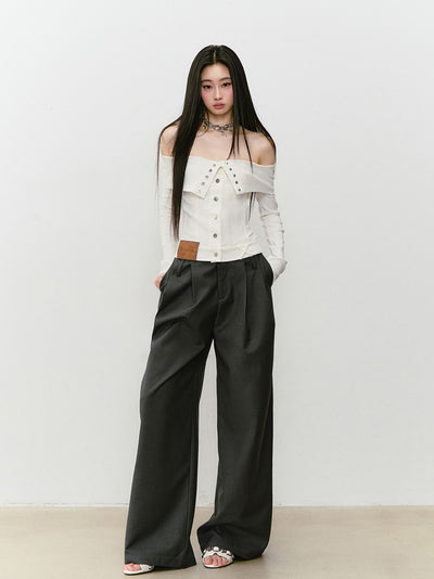 Wide-leg Drape Suit Pants VIA0330