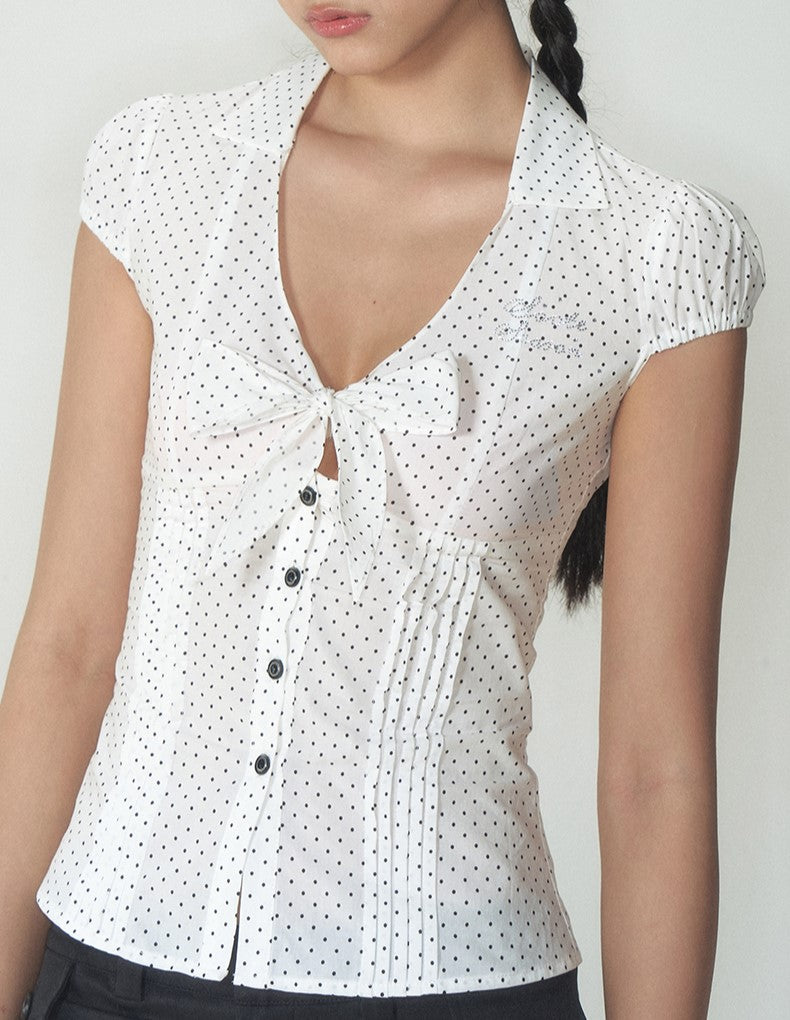 Retro Bow Slim Shirt SOO0004
