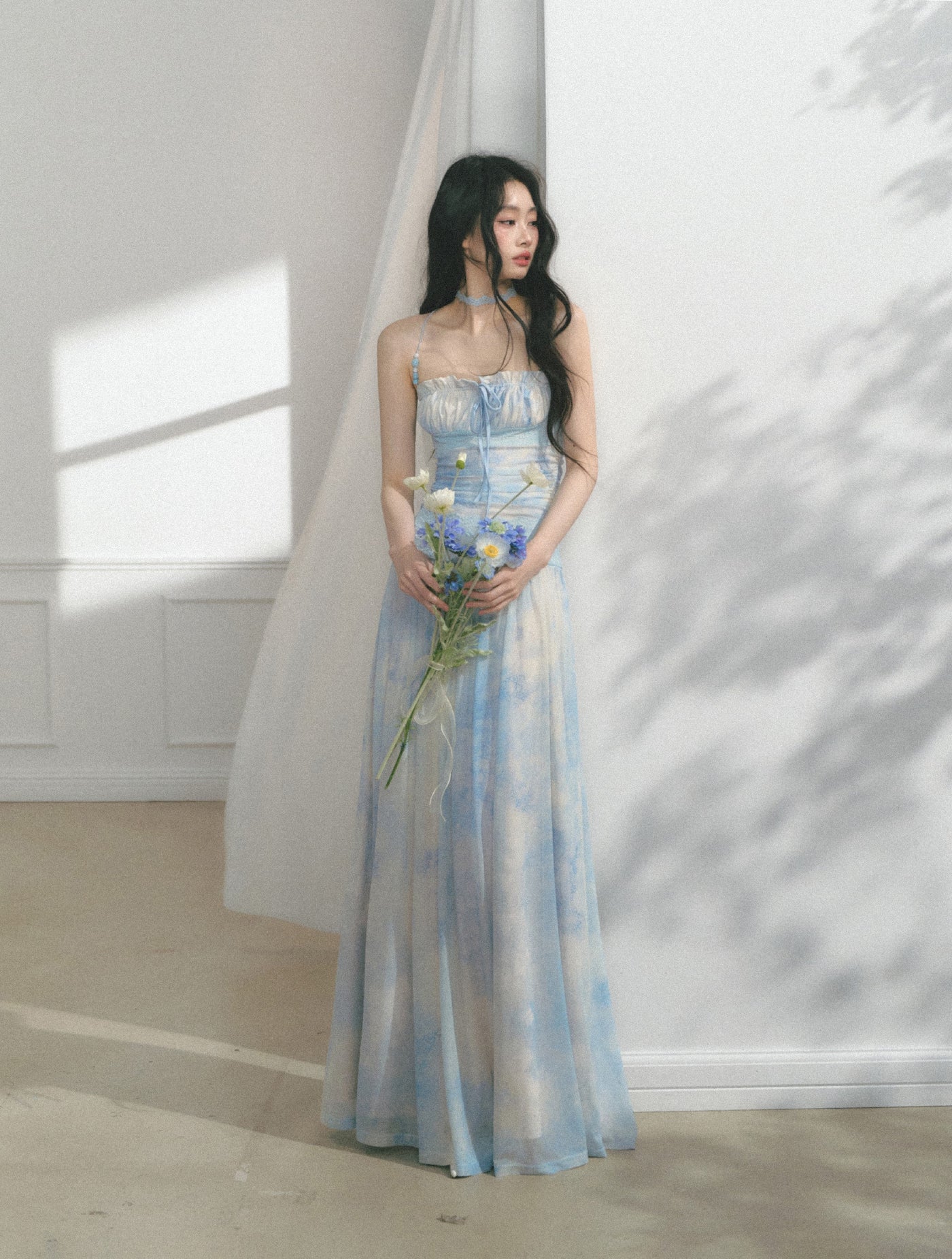 Blue Beaded Lace Dress SAL0168