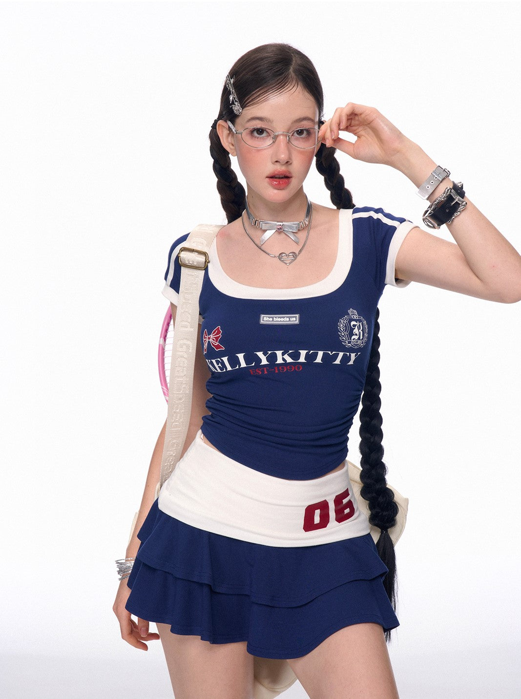 American Sports Casual T-shirt/Short Skirt DIA0179