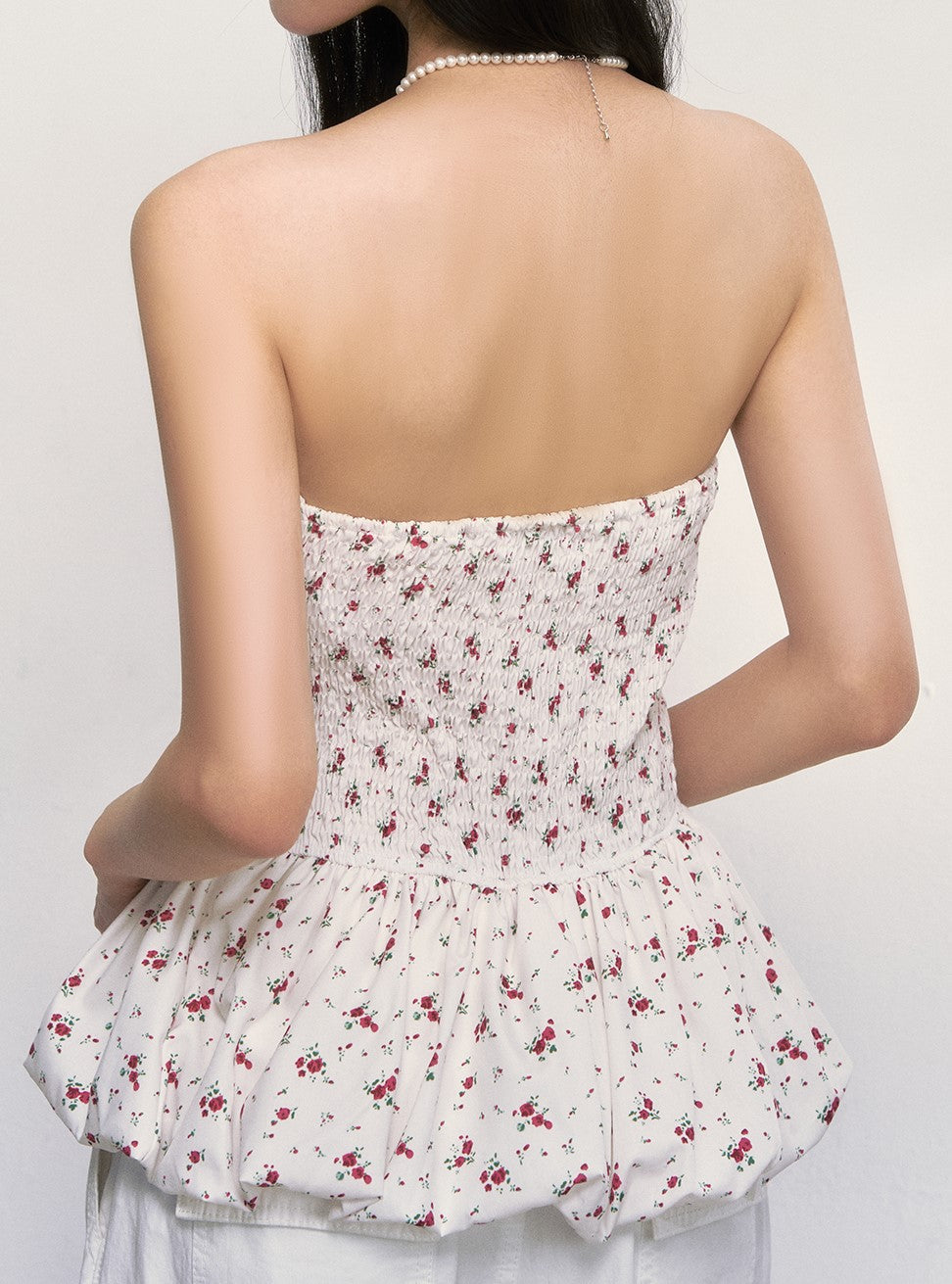 White Floral Tube Top WEE0017