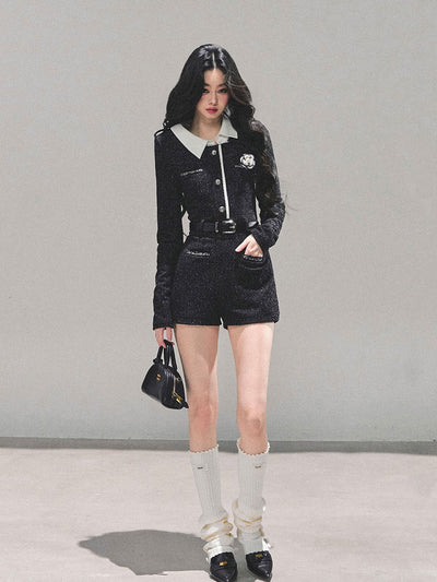 Luxurious Style Flower Decorated Jumpsuit DIA0684