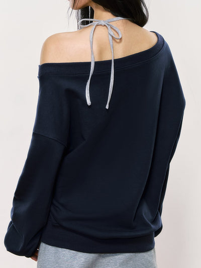 American Style Oblique Shoulder Sweatshirt WEE0054