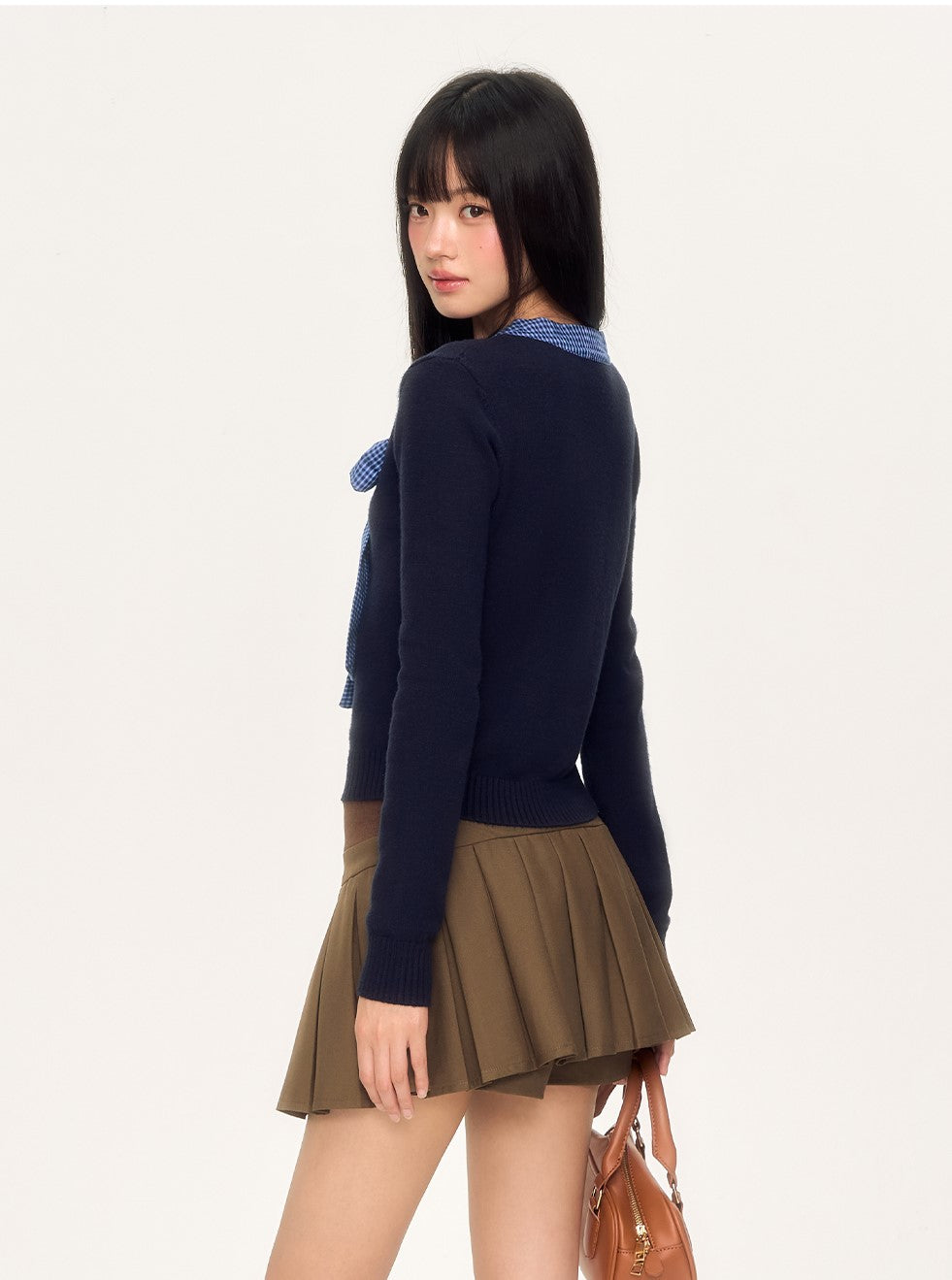 Plaid Bow Tie Sweater WEE0036