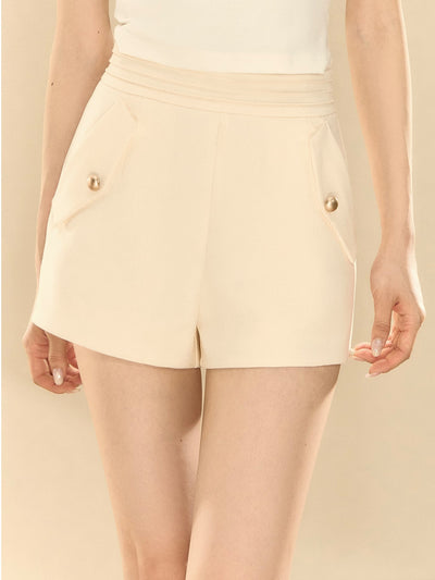 High Waist Gold Button Shorts OSH0137