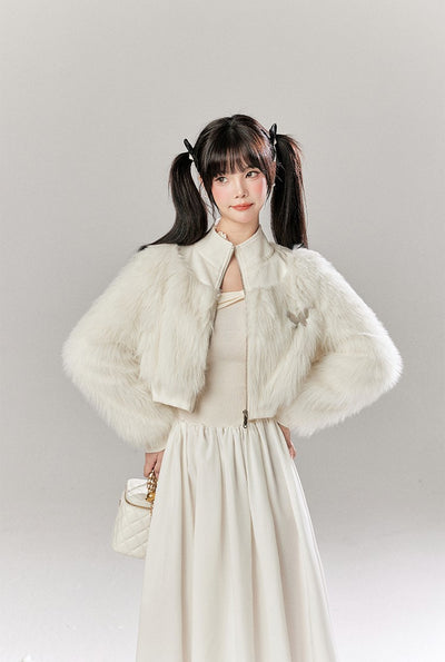 Niche Design Splicing Fur Short Jacket TBI0050