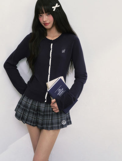 Contrast Color Knitted Cardigan WEE0044
