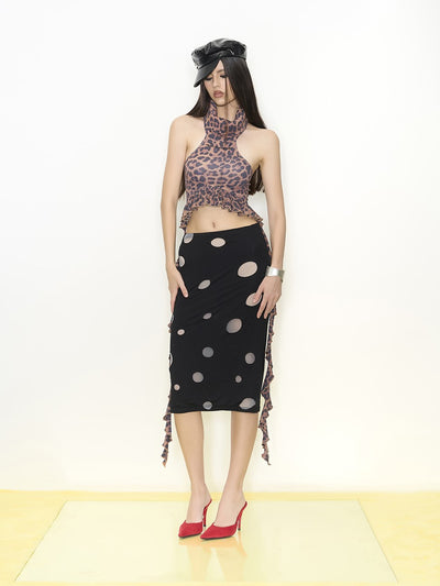 Leopard Print High Collar Top NOL0062