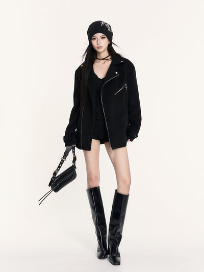 Black Street Style Oversized Jacket VOC0484