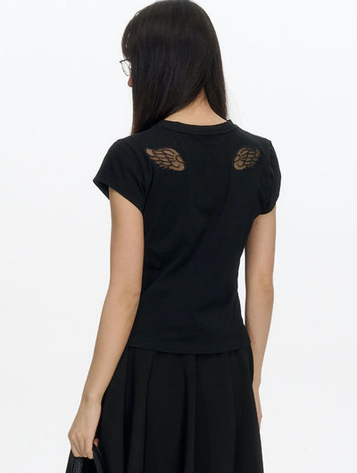 Back Wings Hollow T-shirt NEC0203