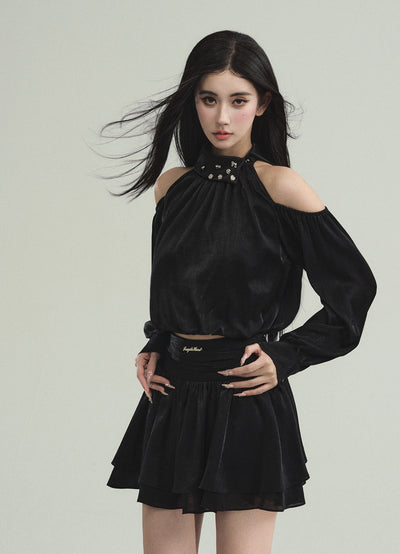 High-end Sense Style Slim Exquisite Top/Short Skirt FRA0196