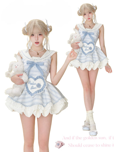 Bear Blue Striped Dress SER0167
