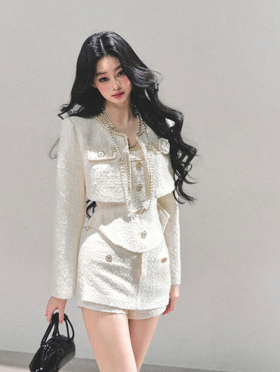 Luxurious Style Short Jacket/Top/Shorts DIA0667
