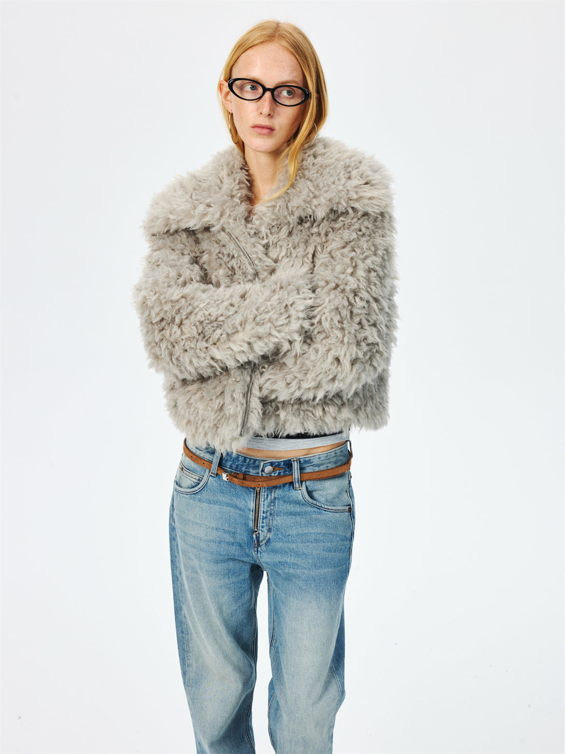 Large Lapel Eco-friendly Fur Short Coat CUR0266