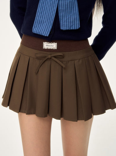 Coffee Brown Pleated Skirt WEE0032