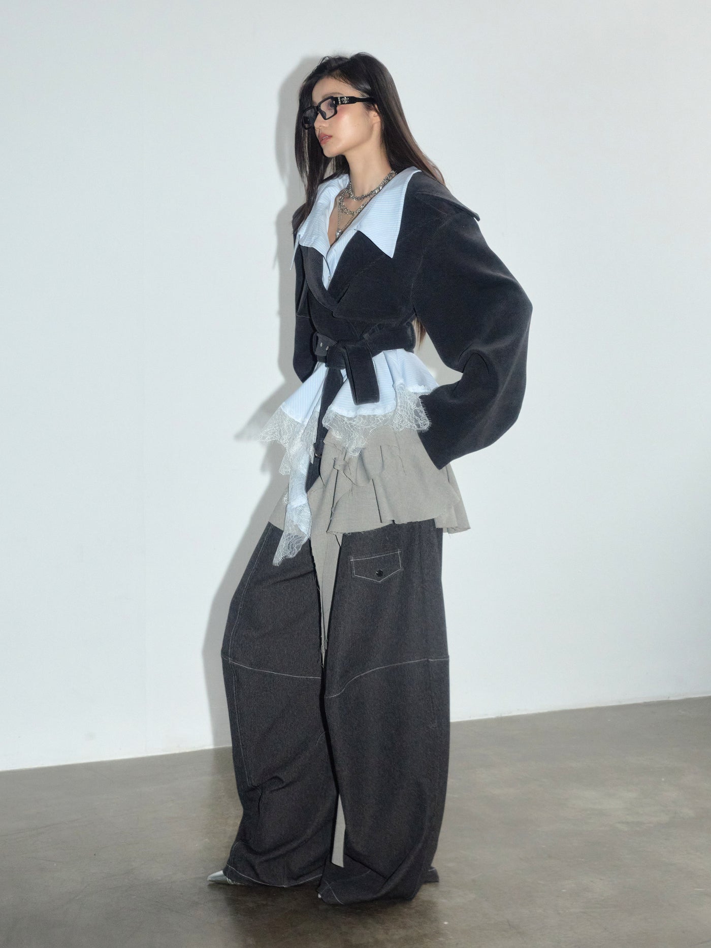 Relaxed Casual Curved Pants JNY0275