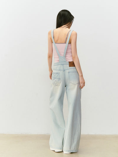 Light Blue Denim Casual Overalls Pants VIA0318