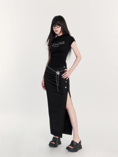 High Waist Slim Slit Long Skirt VOC0188