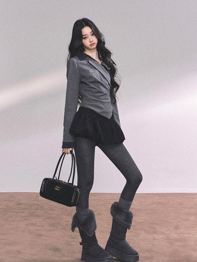 Fake Two-piece Long-sleeved Plaid Shirt DIA0648