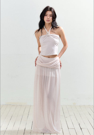 Braided Halter Top/Twisted Maxi Skirt AGM0156