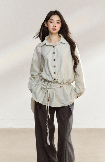 Casual Loose Long-sleeved Shirt./Shorts SHI0223