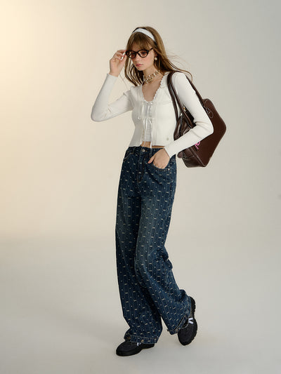 Vintage Bow Loose Jeans SOM0108