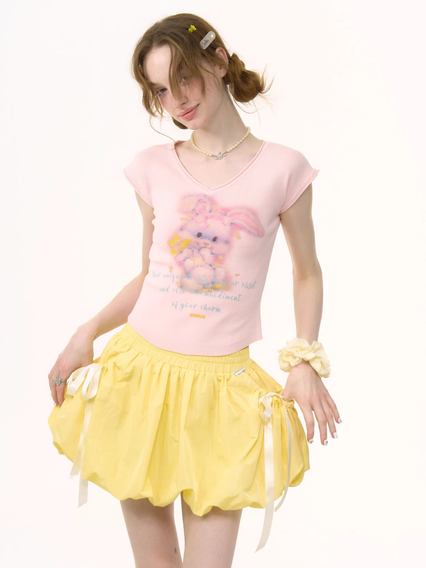 Bow Yellow Flower Bud Skirt ZIZ0257