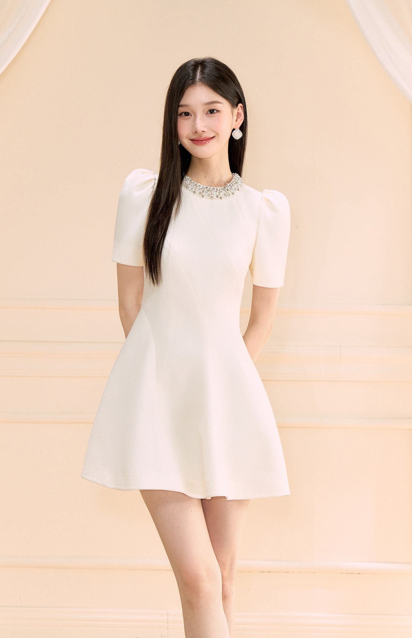 Puff Sleeve Short Umbrella Dress OSH0155