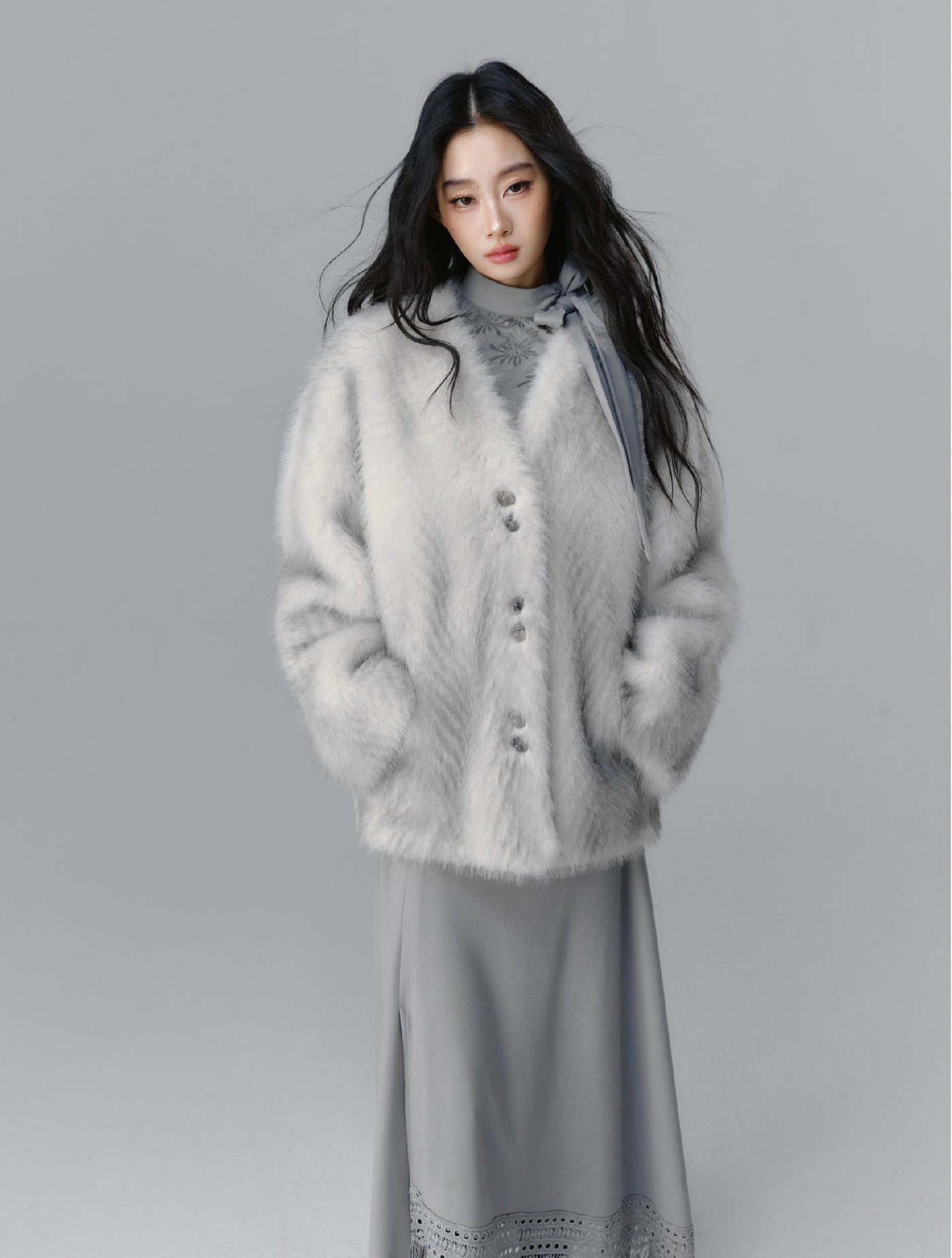 Blue Needle Amber Original Environmentally Friendly Fur Coat SAL0094