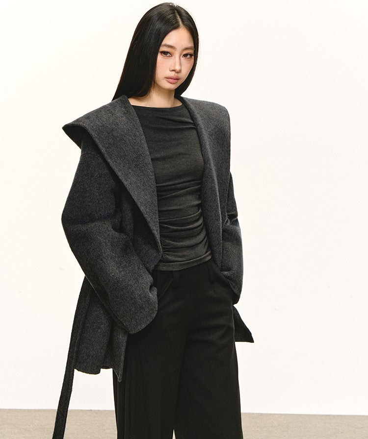 High-end Lace-up Hooded Jacket ANA0089