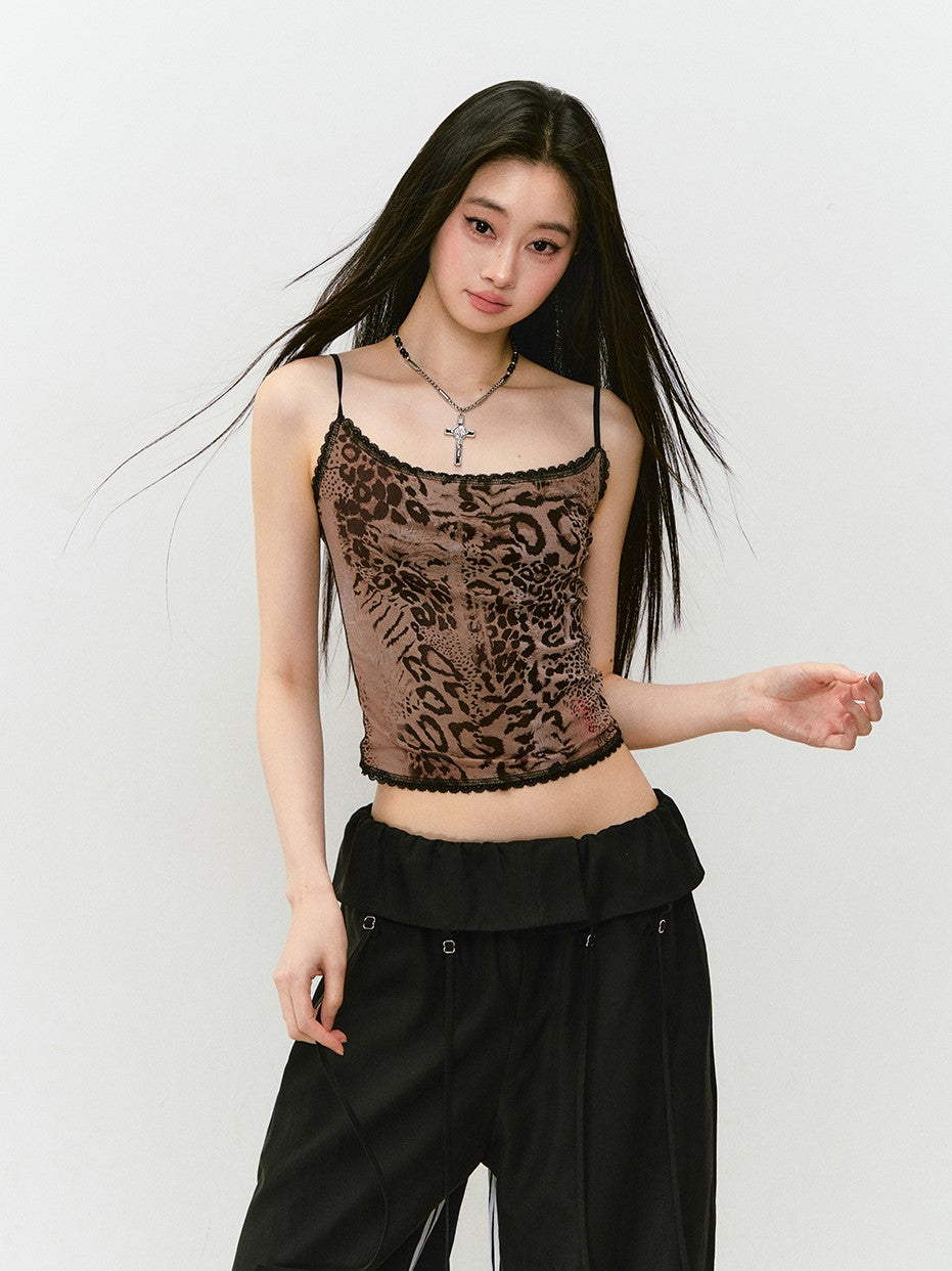 Reversible Leopard Print Polka Dot Camisole VIA0303