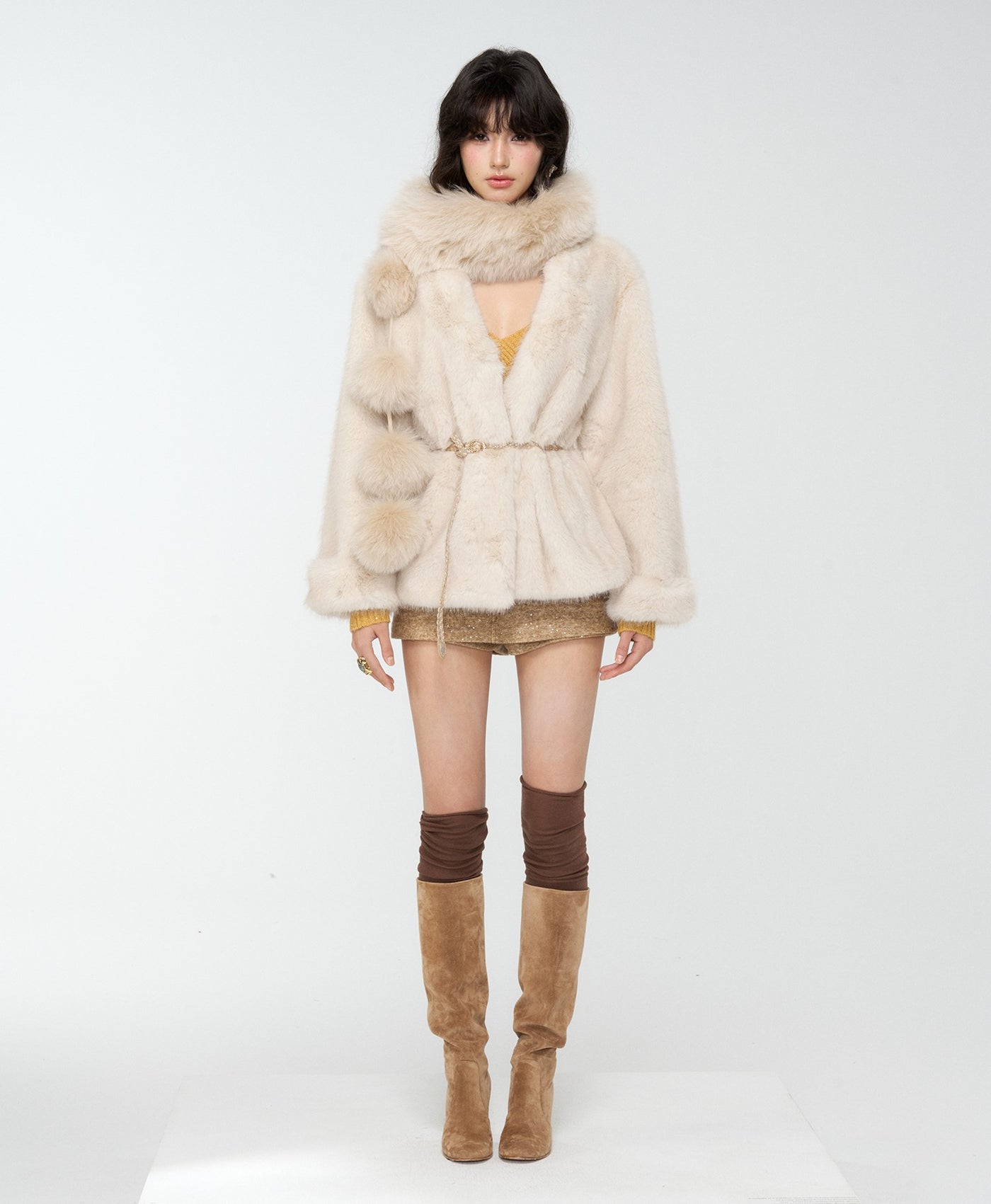 Multi-Way Style Vintage Fur Coat 4MU0173
