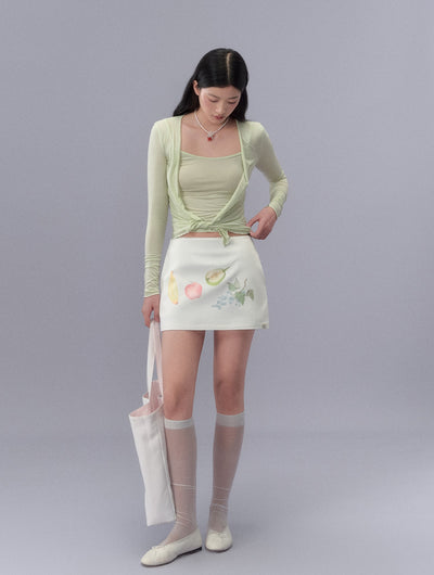 Fruit Print Short Skirt LAL0214