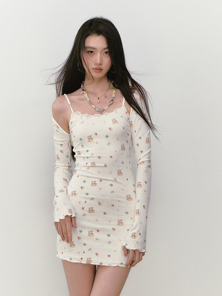 Seaside Printed Dress + Cardigan VIA0278