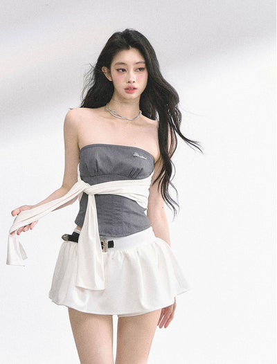One Shoulder Waist Slim T-shirt DIA0520
