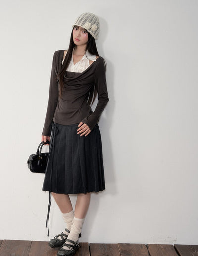 Fake Two-piece Slim-fit Top SOO0026