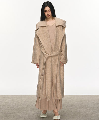 Lazy Style Knitted Belt Long Cardigan ANA0103