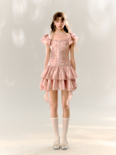 Cake Pleated Pink Tutu Dress SUN0073