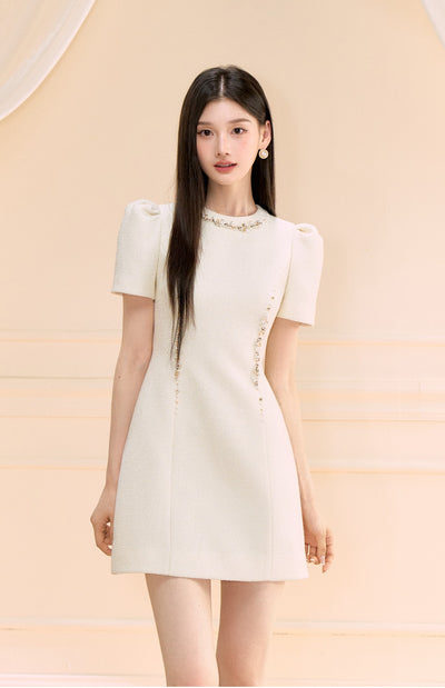 White Small Fragrance Dress OSH0164