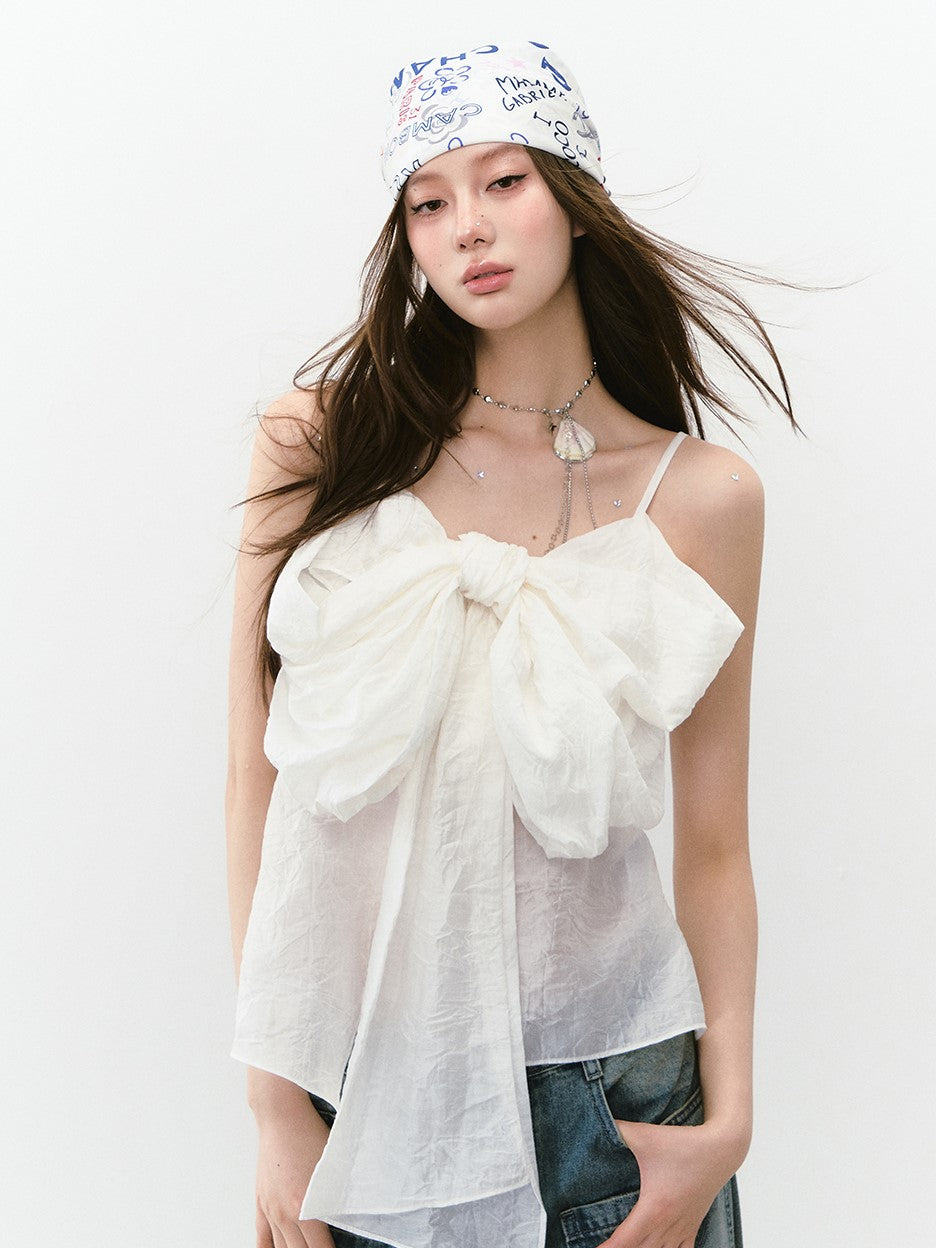 Bow Pleated Thin Camisole VIA0265