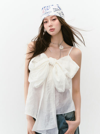 Bow Pleated Thin Camisole VIA0265