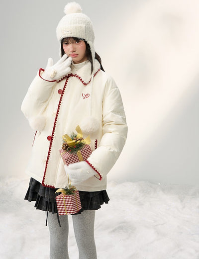 Versatile Button Patchwork Down Jacket NTO0253