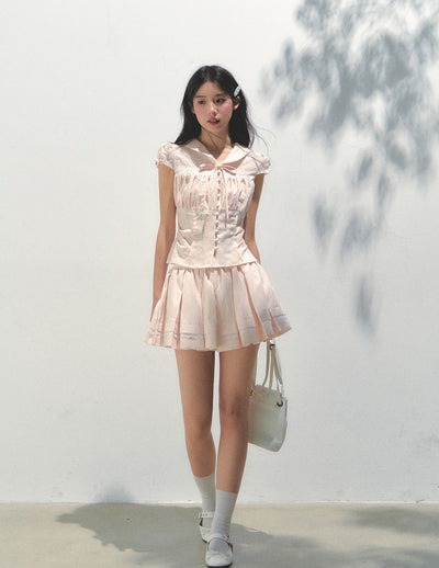 Tucker Lace Pleated Skirt SUN0162