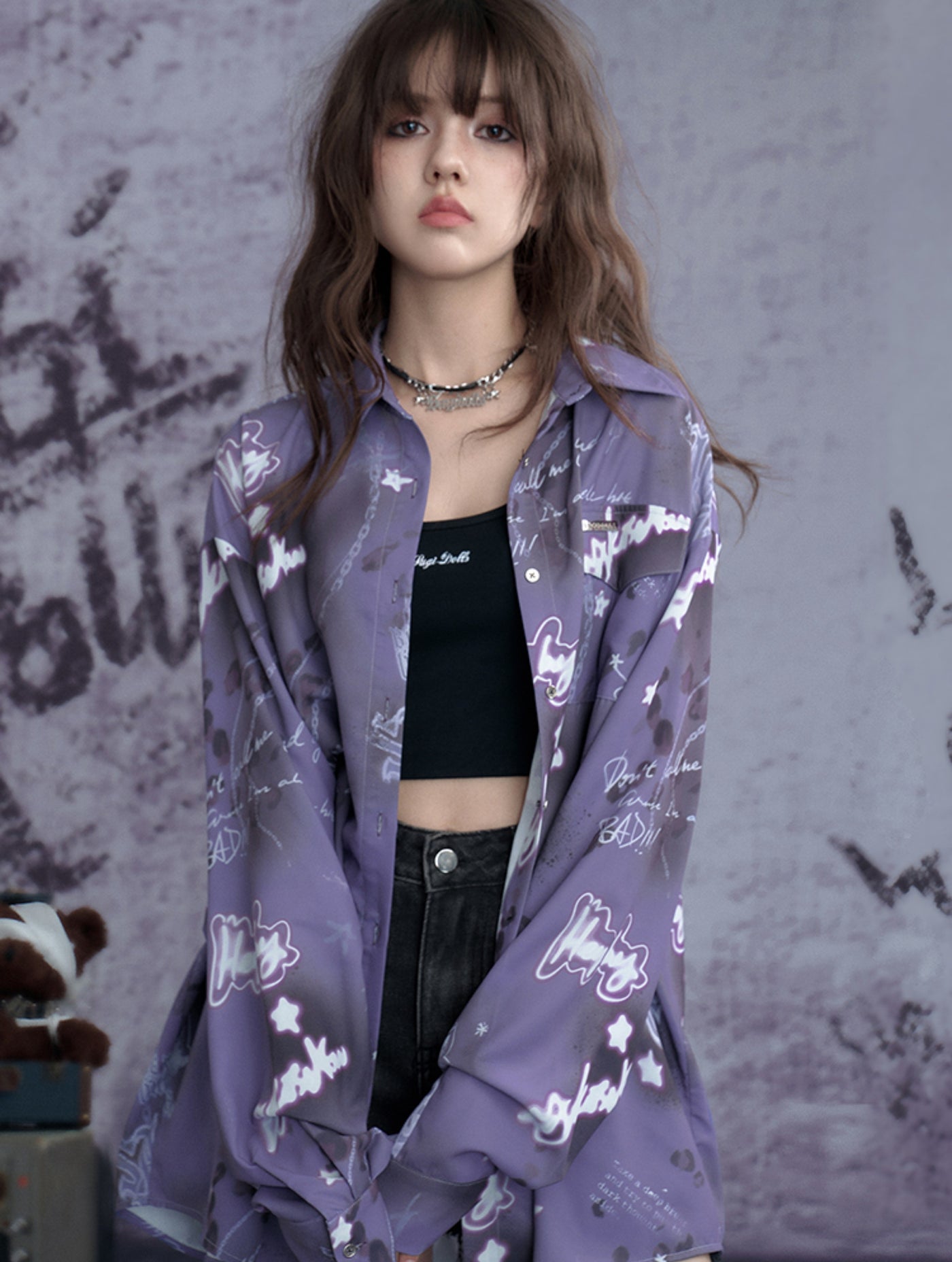 Purple Printed Shirt SAG0271