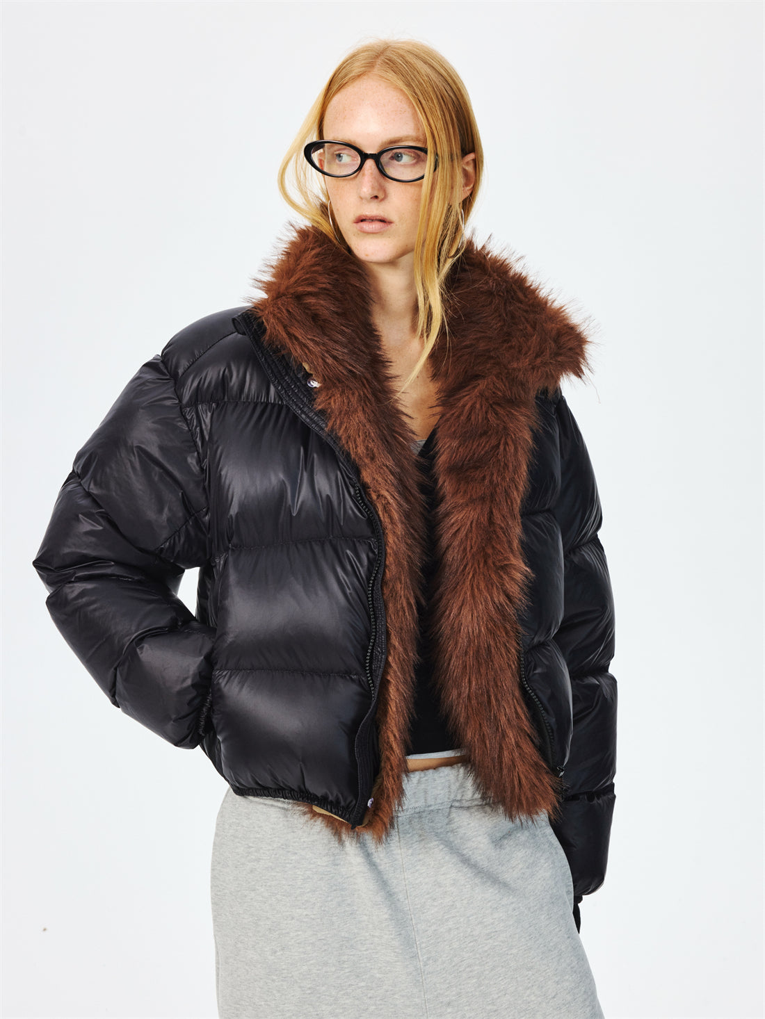 Large Fur Collar Thick Down Jacket CUR0268