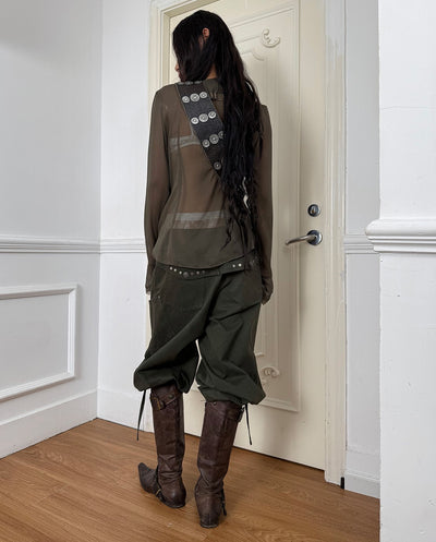 Large Pockets Cropped Pants DOU0125