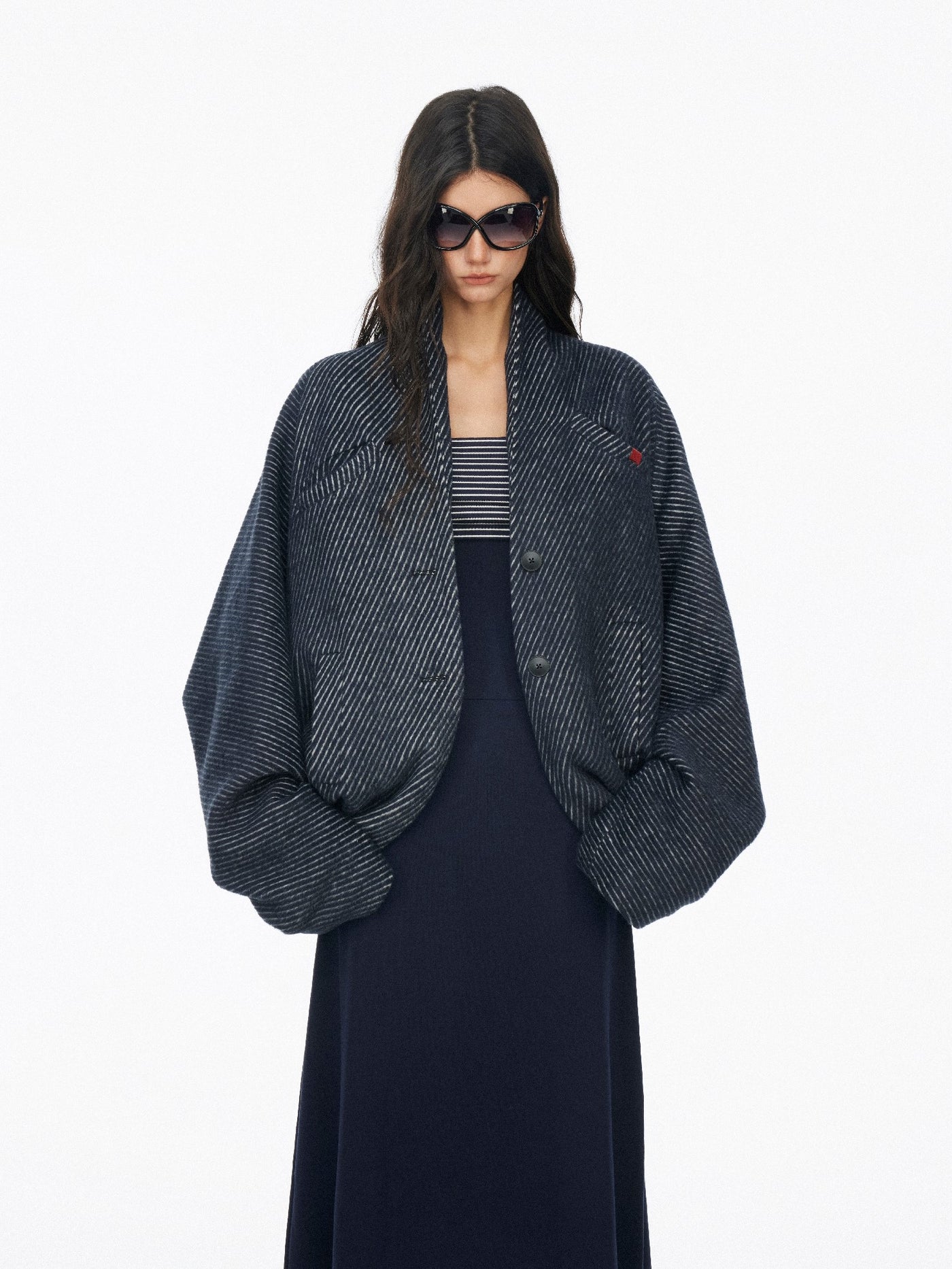 Drop-shoulder Batwing Sleeve Jacket SAL0191