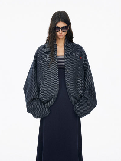 Drop-shoulder Batwing Sleeve Jacket SAL0191