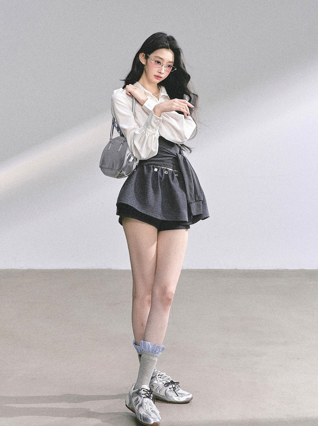 Ruffled Waist Slimming Shirt DIA0569