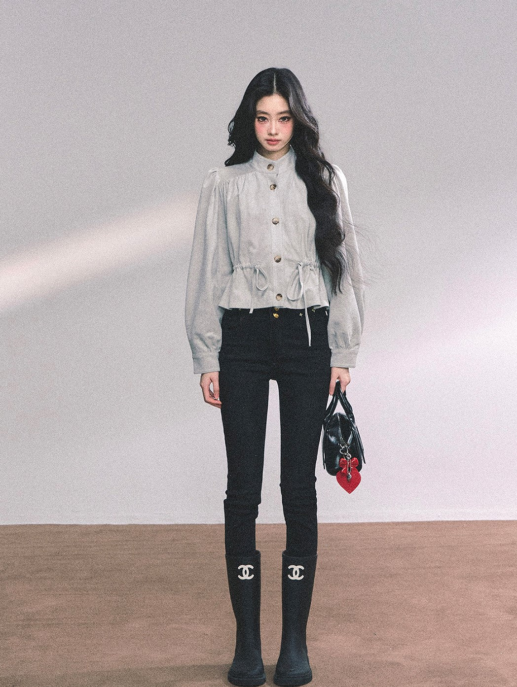 Velvet Stand Collar Shirt DIA0641